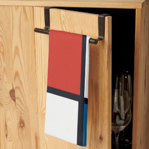Linge De Cuisine Piet Mondrian - Composition Abstrait géométrique