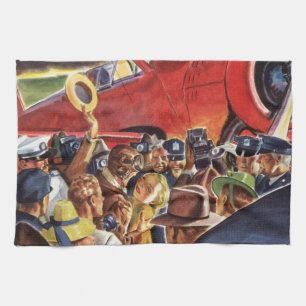 Linge De Cuisine Pilote d'avion à une seule hélice vintage avec Pap