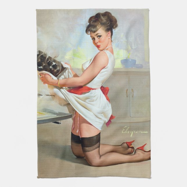 Linge De Cuisine Pin-up brûlé (Vertical)