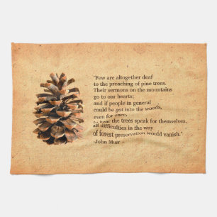 Linge De Cuisine Pine Cone Et John Muir Citation