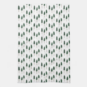 Linge De Cuisine Pine Trees Forêt Motif Simple