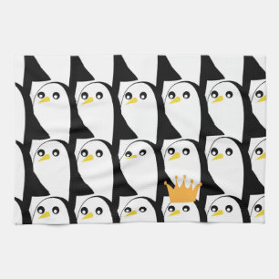 Linge De Cuisine Pingouin comique : noir blanc Vintage