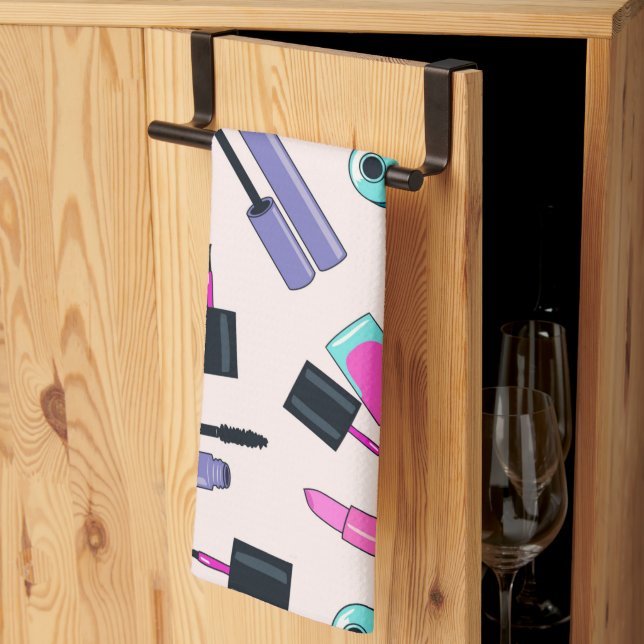 Linge De Cuisine Pink and Purple Make Up Cosmetics Pattern (Pliage en tiers)