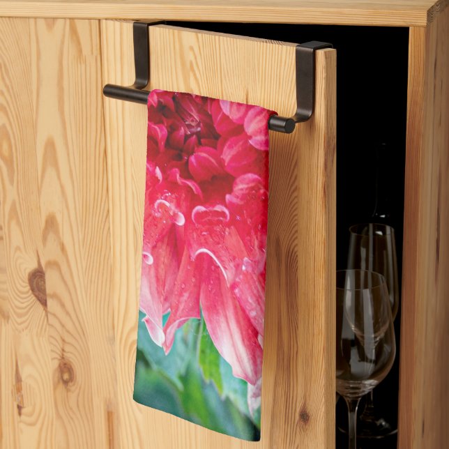 Linge De Cuisine Pink Dahlia Photographie, Beauté canadienne (Pliage en tiers)