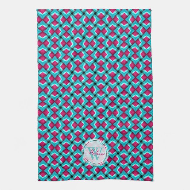 Linge De Cuisine Pinky Red & Blue Motif Vêtements de cuisine (Vertical)