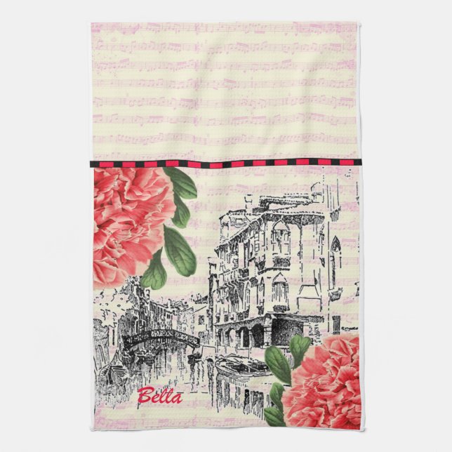 Linge De Cuisine Pivoine de Bella Italie (Vertical)