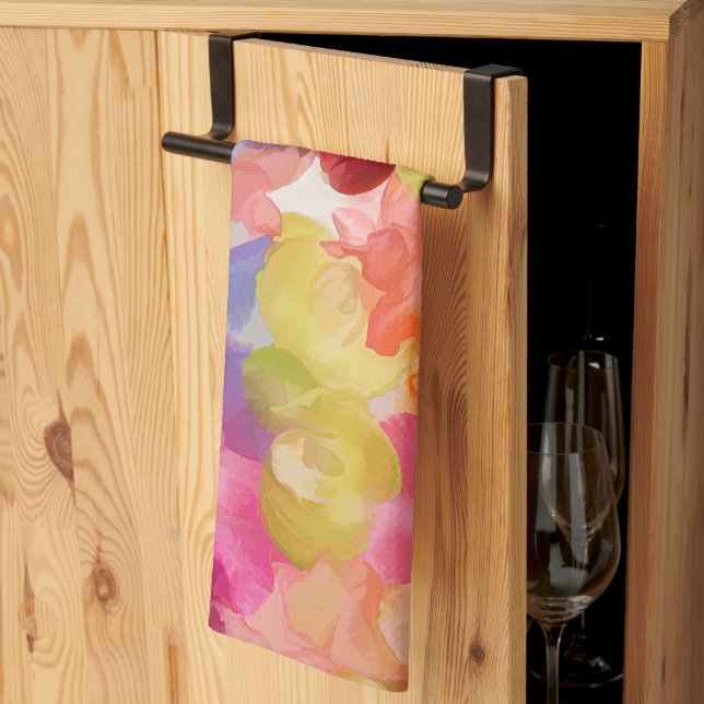 Linge De Cuisine PixDezines Aloha 'Okika aquarelle été Floral (Pliage en tiers)