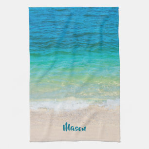 Linge De Cuisine Plage agréable (avec nom personnalisé)