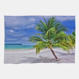 Linge De Cuisine Plage de l'île tropicale de Palm Tree