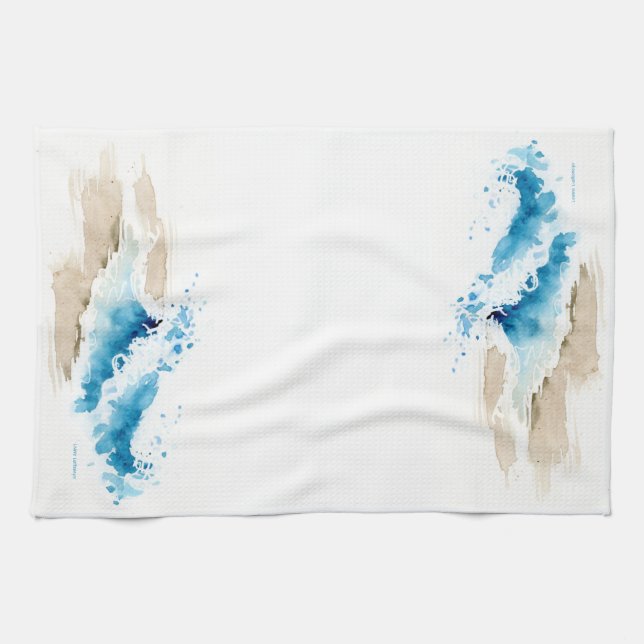 Linge De Cuisine Plage de vagues (Horizontal)