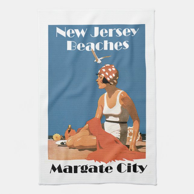 Linge De Cuisine Plages du New Jersey ~ Margate City (Vertical)