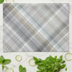 Linge De Cuisine Plaid Bleu/Gris/Tan