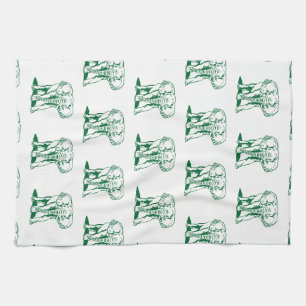 Linge De Cuisine Plan de ligne d'éléphant vert Monogramme Chasseur