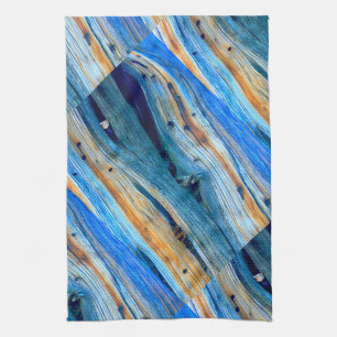 Linge De Cuisine planches de grange bleues patinées