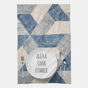 Linge De Cuisine Plaque de dîner blanche avec commande