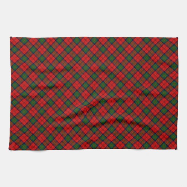 Linge De Cuisine Plaque vert rouge tartan MacDuff (Horizontal)