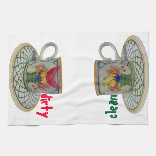 Linge De Cuisine Plats propres et sales (Horizontal)