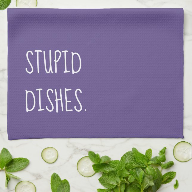 Linge De Cuisine Plats Stupides Drôle Sarcasme Nettoyage Humour Vio (Plié)