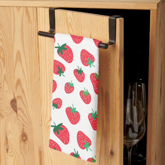 Linge De Cuisine Plein de fraises (Pliage en tiers)
