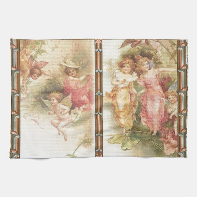 Linge De Cuisine Plein d'espoir - anges et fleurs (Horizontal)