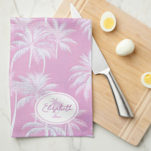 Linge De Cuisine Plum Motif de silhouette de palmier hawaïen ID1093