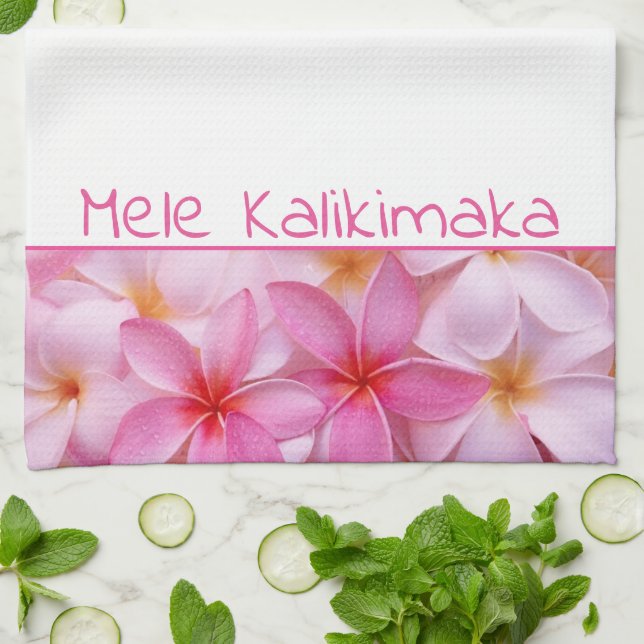 Linge De Cuisine Plumeria de Mele Kalikimaka de Serviette-Noël de (Plié)