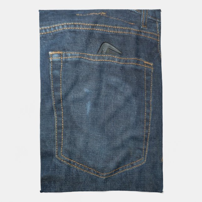 Linge De Cuisine Poche de denim de blues-jean (Vertical)