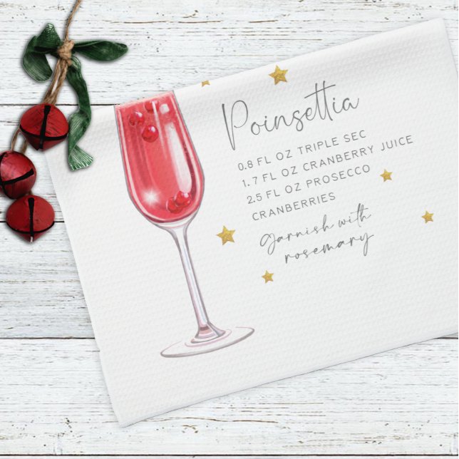 Linge De Cuisine Poinsettia Boire Noël Recette (Créateur téléchargé)