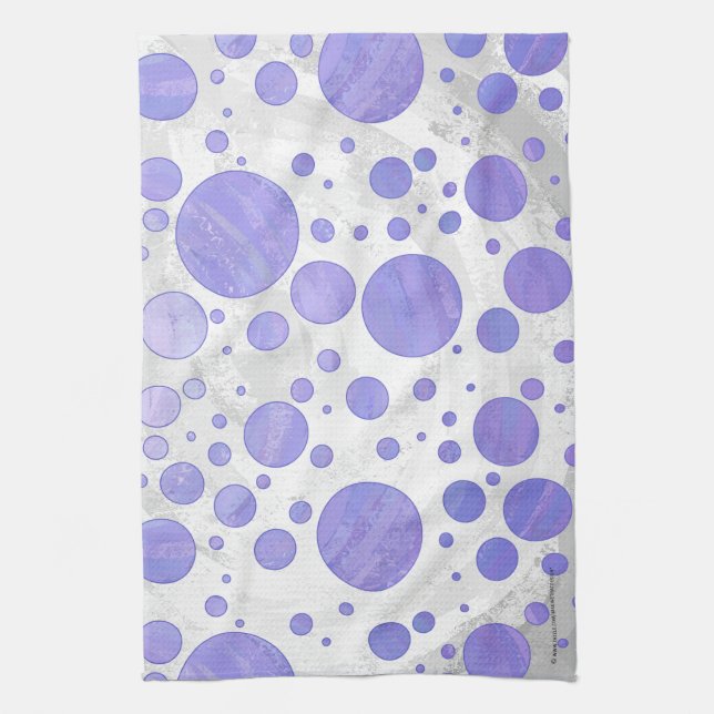 Linge De Cuisine Point Polka Soleil Violet (Vertical)