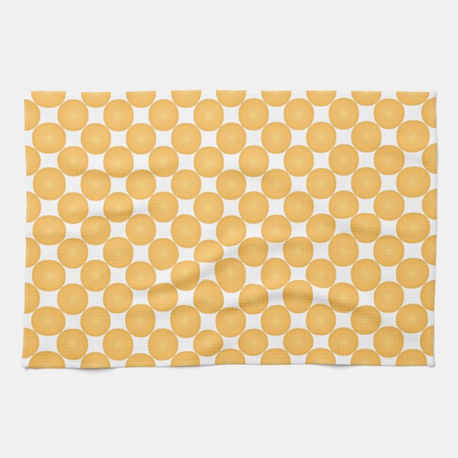 Linge De Cuisine Pointe Polka Jaune Design Moderne (Horizontal)