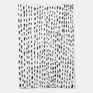 Linge De Cuisine Pointes minimalistes en points noirs blancs