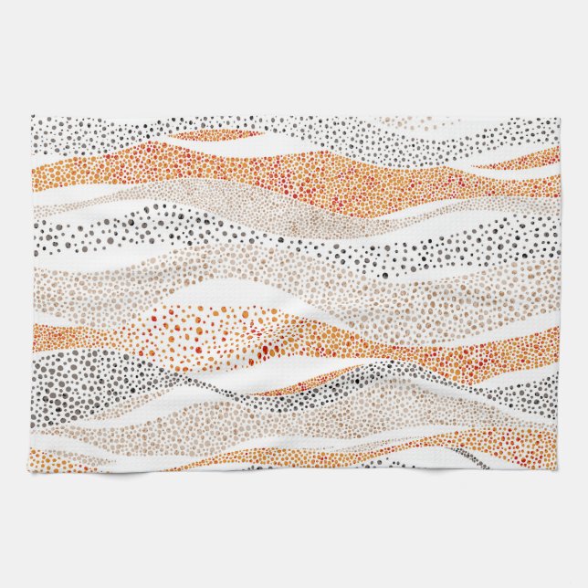 Linge De Cuisine Pointillisme Wavy Polka : Doux Doux Textile (Horizontal)