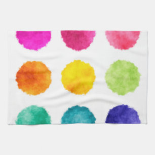 Linge De Cuisine Points d'aquarelle d'arc-en-ciel