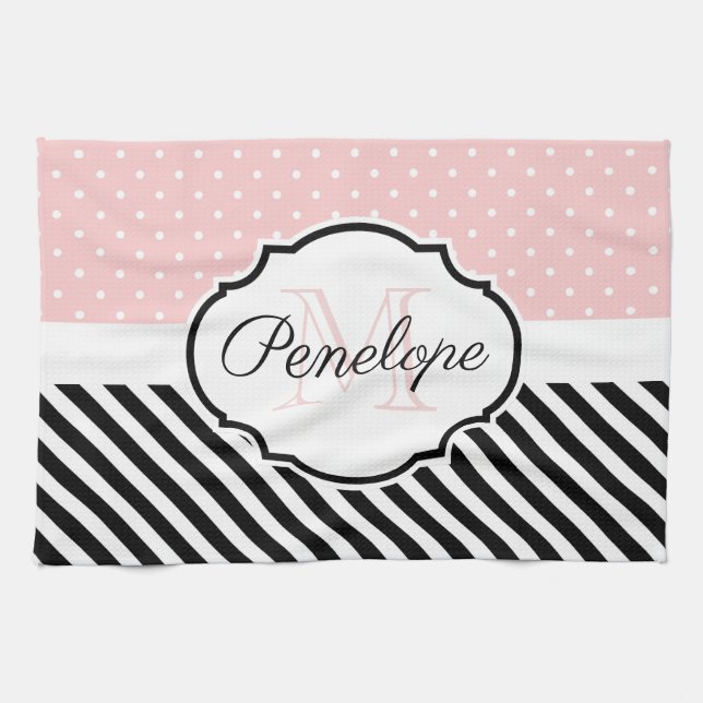 Linge De Cuisine Points mignons et bandes (Horizontal)