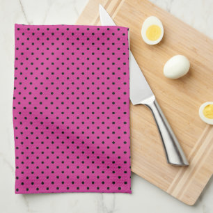 Linge De Cuisine Points noirs et violets Roses modernes