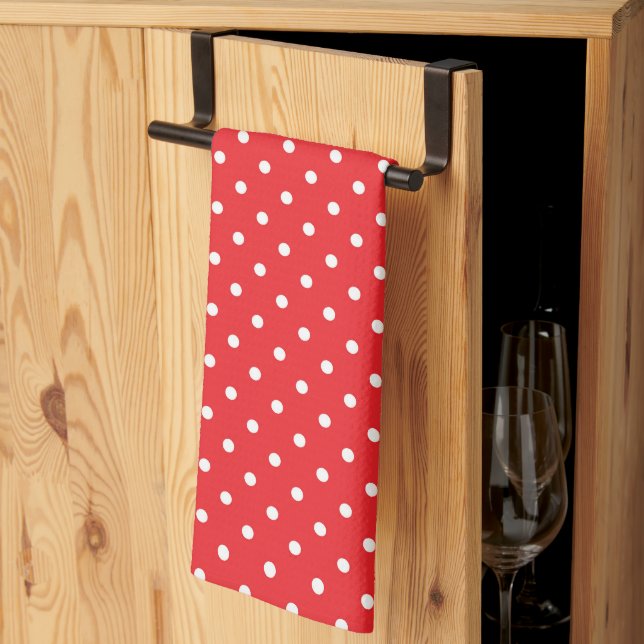 Linge De Cuisine Points Polka  (Pliage en tiers)