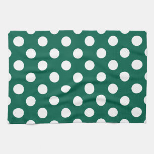 Linge De Cuisine Pois blancs sur vert sauge