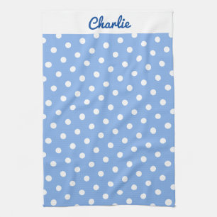 Linge De Cuisine Pois bleu Motif élégant Personnalisé