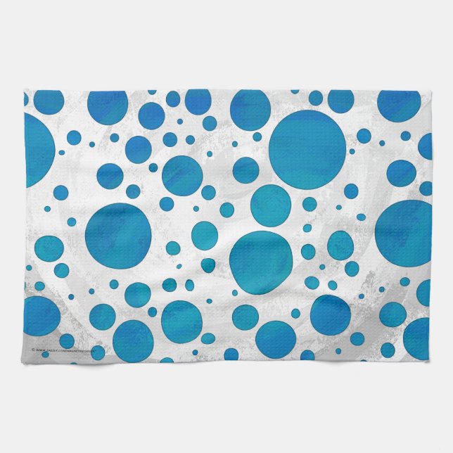 Linge De Cuisine Pois bleu océan (Horizontal)
