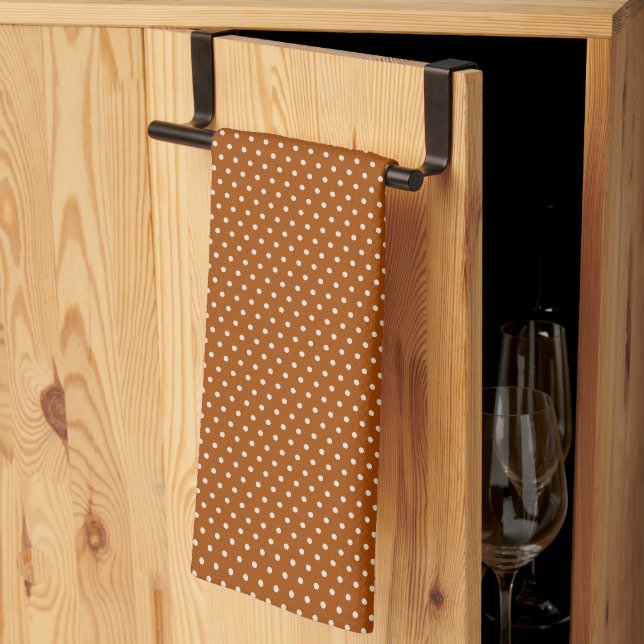 Linge De Cuisine Pois Brown (Pliage en tiers)