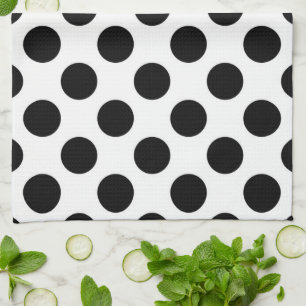 Linge De Cuisine Pois, Motif Polka Dot, noir et blanc