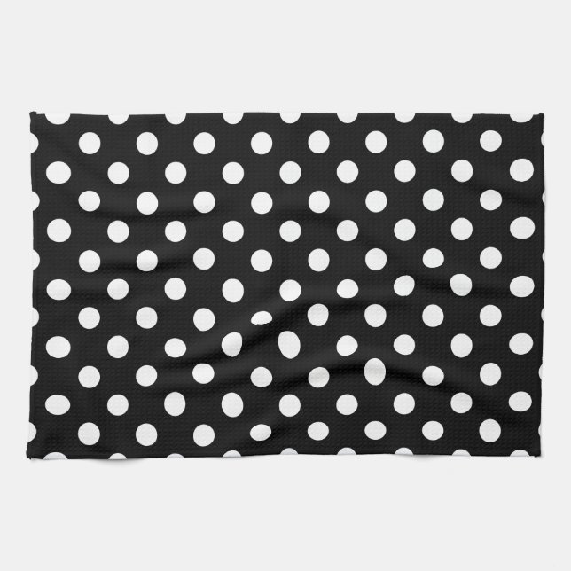 Linge De Cuisine Pois noir et blanc (Horizontal)