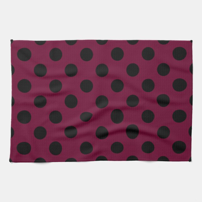Linge De Cuisine Pois noirs en Bourgogne (Horizontal)