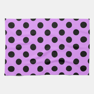 Linge De Cuisine Pois noirs sur lilas