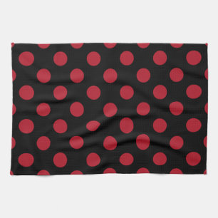 Linge De Cuisine Pois rouge et noir