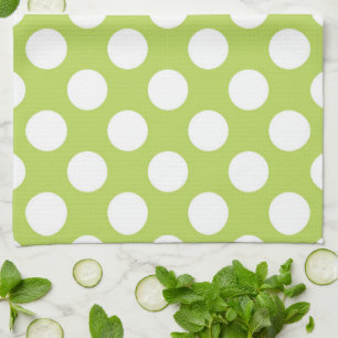 Linge De Cuisine Pois verts, Motif à points Polka, points, pointill
