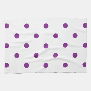 Linge De Cuisine Pois violets sur Arrière - plan blanc