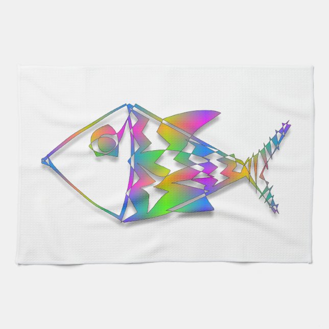 Linge De Cuisine Poisson Abstrait (Horizontal)