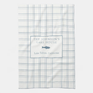 Linge De Cuisine Poisson Bleu de la Maison de Lac Plaid Classable