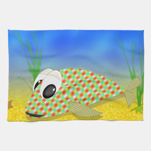 Linge De Cuisine Poisson Carton mignon (Horizontal)